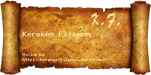 Kerekes Filemon névjegykártya